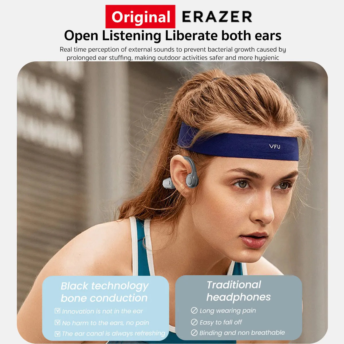 Original  XF22 Earphone Bluetooth 5.4 Sports Wireless Headphones Bone Conduction Headsets with Mic Neckband Headphones