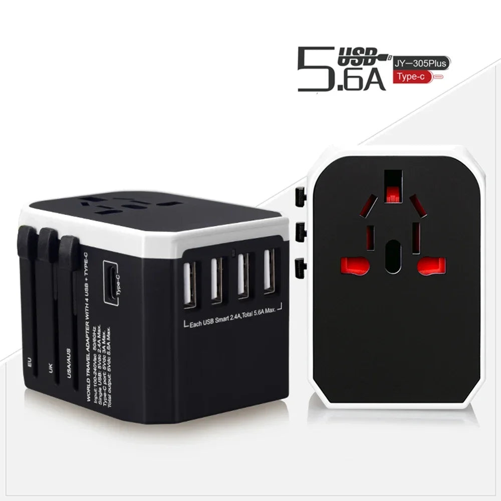 Travel Smart Adapter International Plug Adaptor Wall USB Type C Charger AC Power US EU UK AU for Iphone Ipad Android