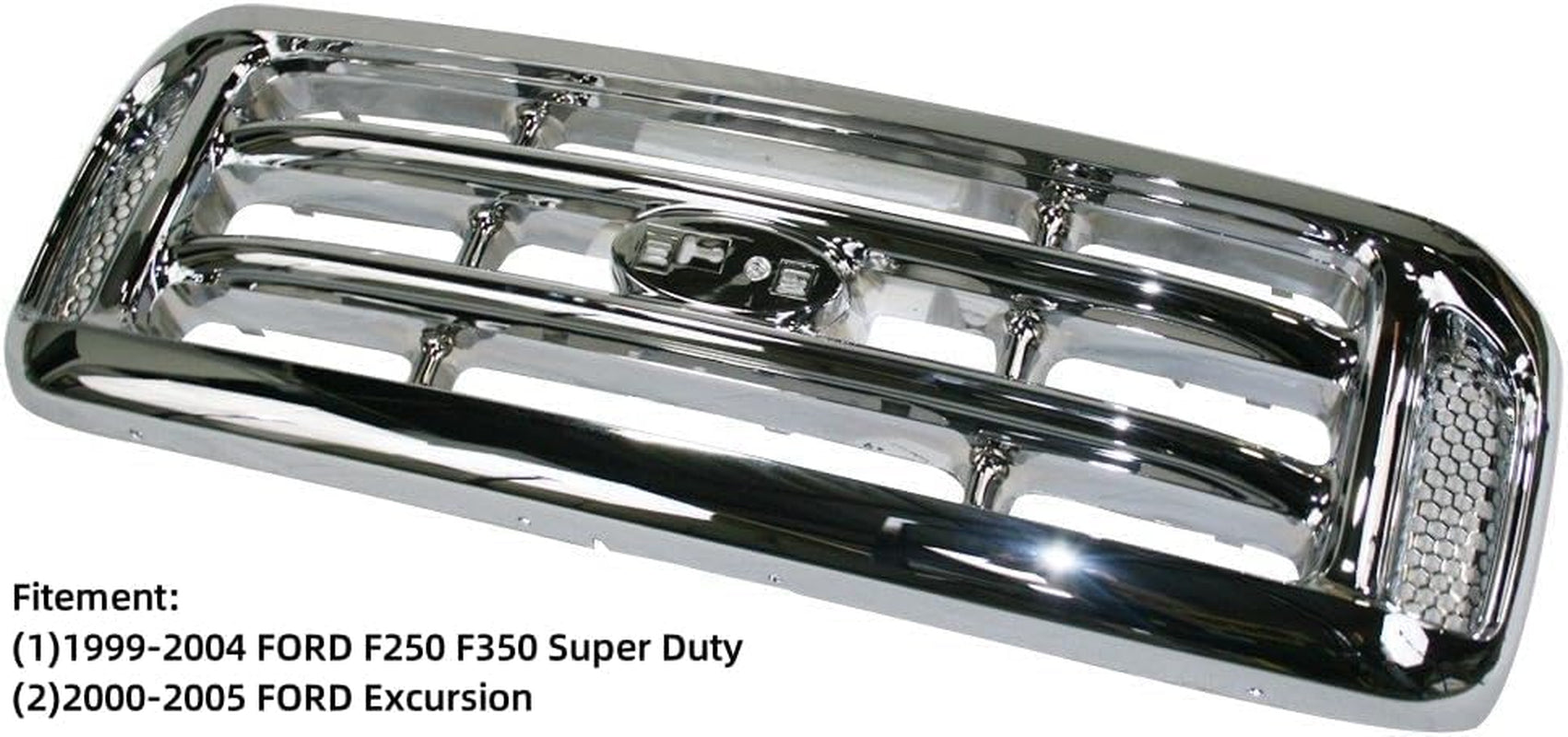 New Front Grille Grill Chrome 1999-2004 Fits FORD F250 F350 Super Duty | 2000-2005 FORD Excursion F81Z8200 FO1200417
