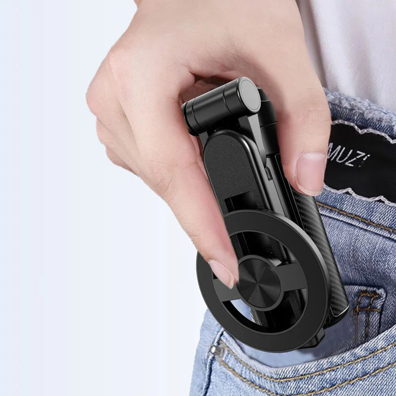 4-In-1 Multifunctional Magnetic Mini Selfie Stick Wireless Bluetooth Control with 360° Rotation for Selfies Video Record