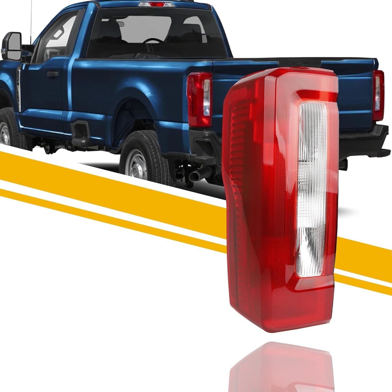 Tail Light Assembly Halogen Type Compatible with 2023-2026 Ford F250 F350 Super Duty (No Blind Spot) Taillight Rear Lamp Left Driver Side Replace PC3Z13405D