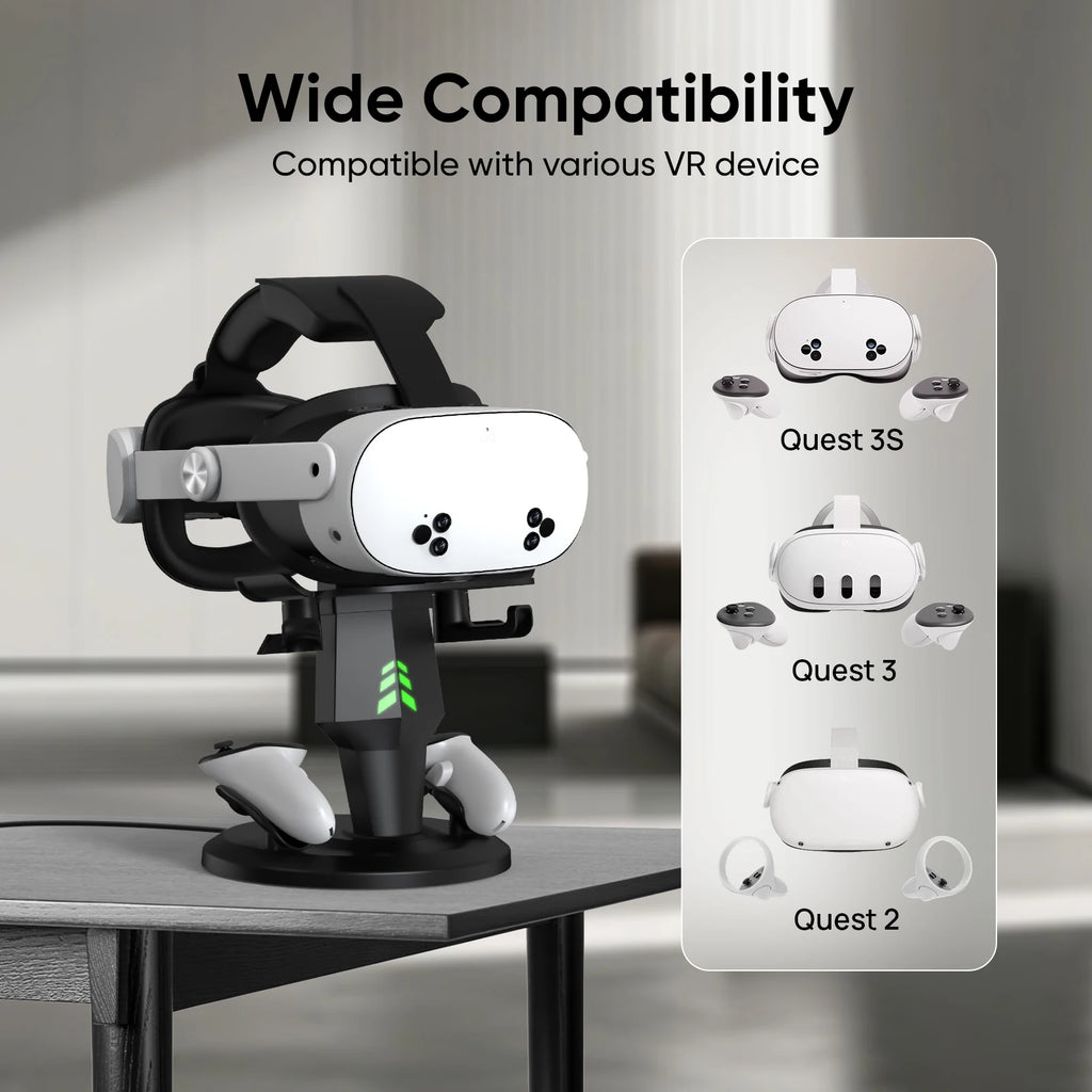 Storage Dock for  Oculus Quest 3/Quest 2 VR Headset Display Stand and Controller Holder VR Accessories Space Saving