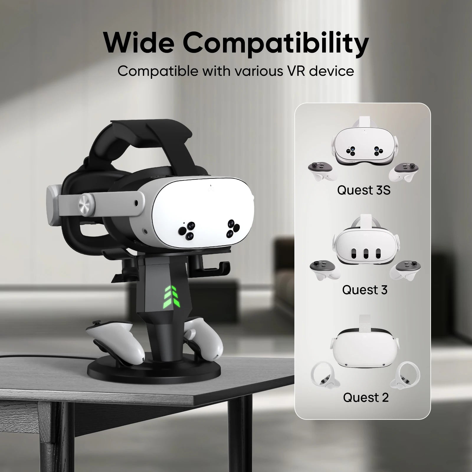 Storage Dock for  Oculus Quest 3/Quest 2 VR Headset Display Stand and Controller Holder VR Accessories Space Saving