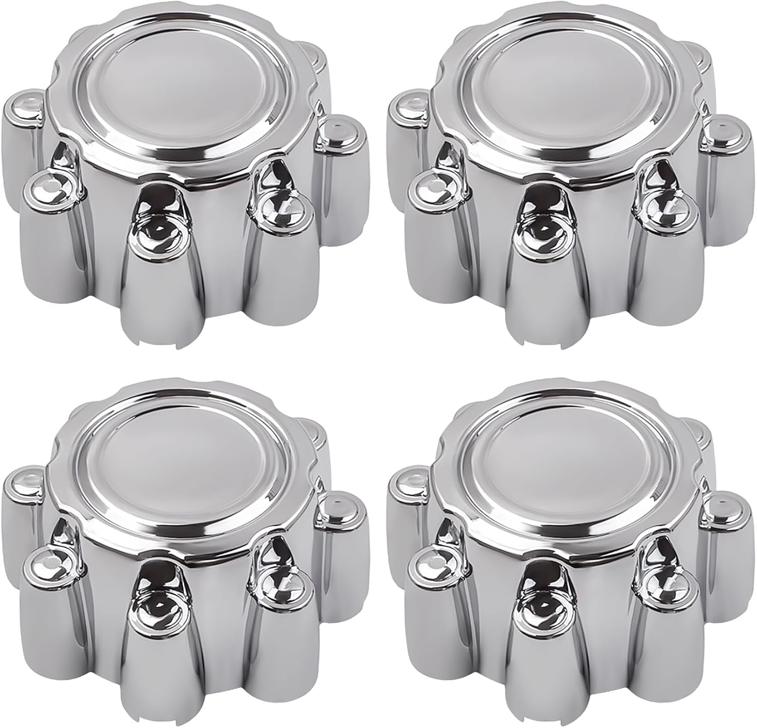 4Pcs Wheel Center Hub Caps 8 Lug for Ford F250 F350 F-350 Super Duty 1999-2005, for Ford Excursion 2000-2005, 8.4 Inch Chrome Cap for 16"& 18" Wheel Pickup 2-Door 5.4L