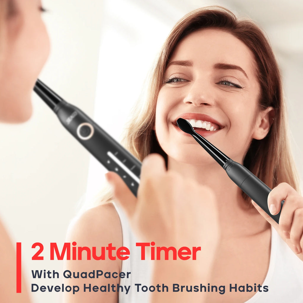 Electric Toothbrush Tooth Brush USB Rechargeable Adult Ultrasonic Teeth Cleaning 10 Replacement Toothbrush Heads
