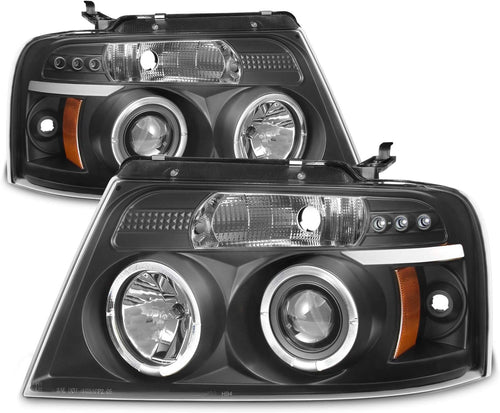 - for Ford F150 Pickup Black Bezel Dual LED G2 Projector Headlights + Tail Lamp Set