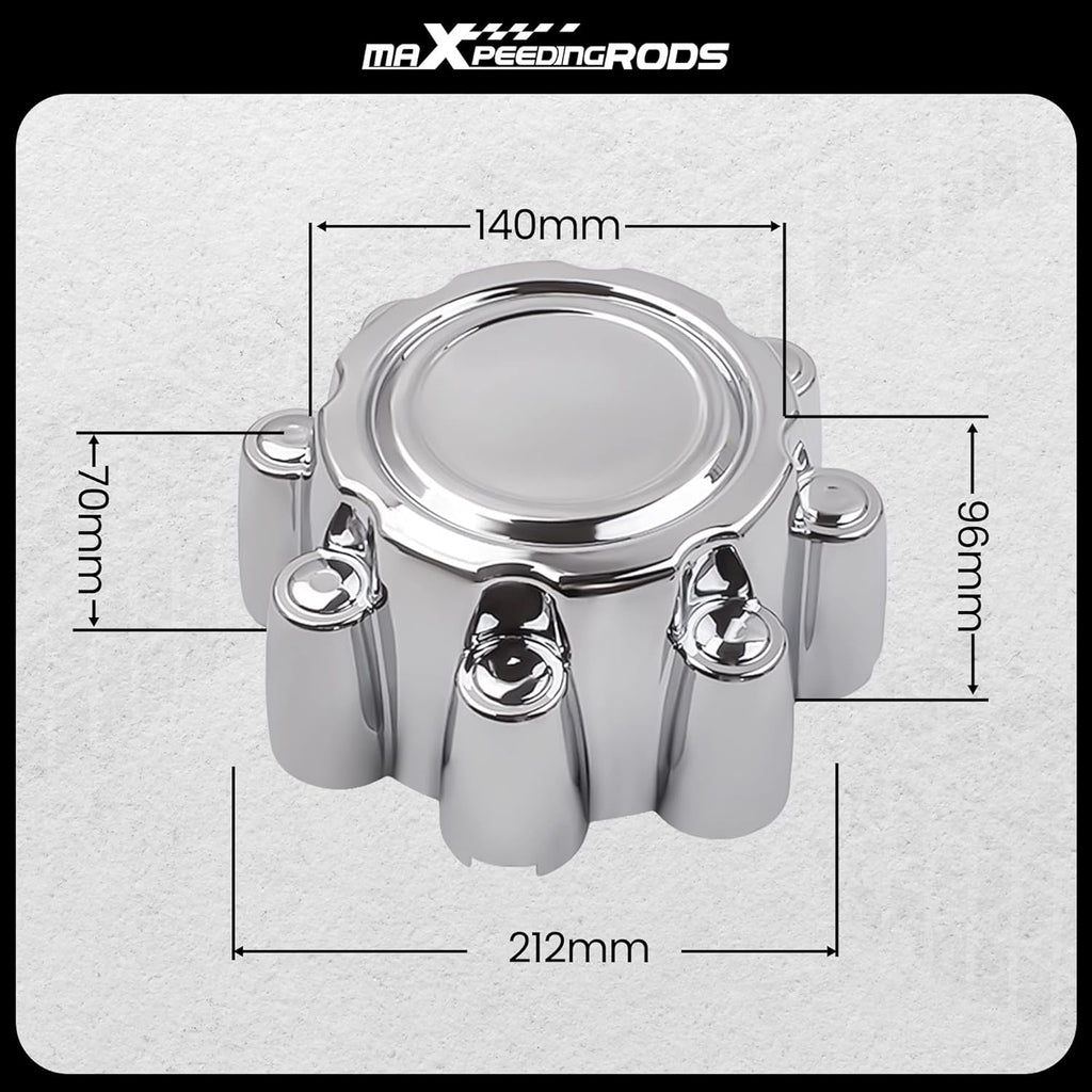 4Pcs Wheel Center Hub Caps 8 Lug for Ford F250 F350 F-350 Super Duty 1999-2005, for Ford Excursion 2000-2005, 8.4 Inch Chrome Cap for 16"& 18" Wheel Pickup 2-Door 5.4L