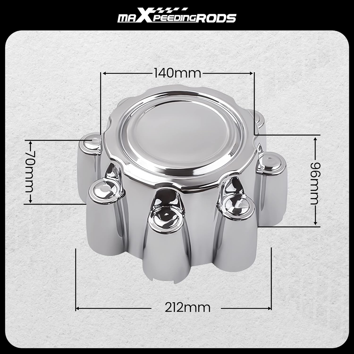4Pcs Wheel Center Hub Caps 8 Lug for Ford F250 F350 F-350 Super Duty 1999-2005, for Ford Excursion 2000-2005, 8.4 Inch Chrome Cap for 16"& 18" Wheel Pickup 2-Door 5.4L