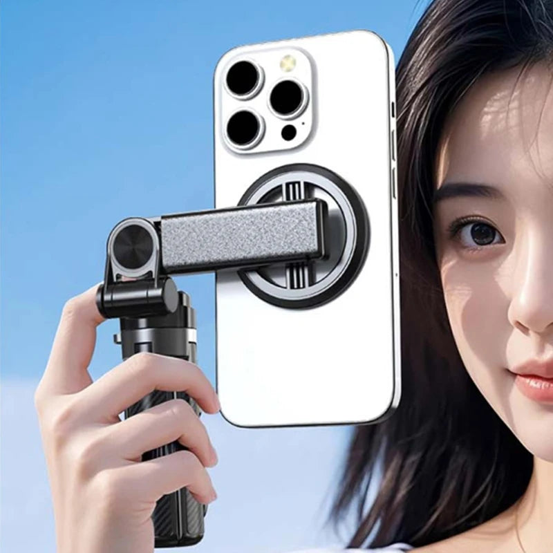 4-In-1 Multifunctional Magnetic Mini Selfie Stick Wireless Bluetooth Control with 360° Rotation for Selfies Video Record