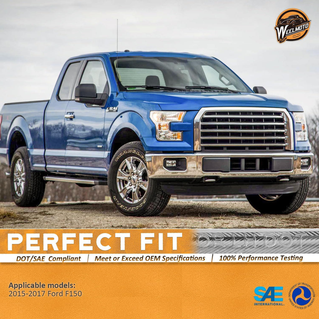 Headlights Assemblies for 2015 2016 2017 Ford F150 (NOT for Factory LED or HID Headlights), Headlight Assembly Compatible with 15-17 Ford F150 Pair