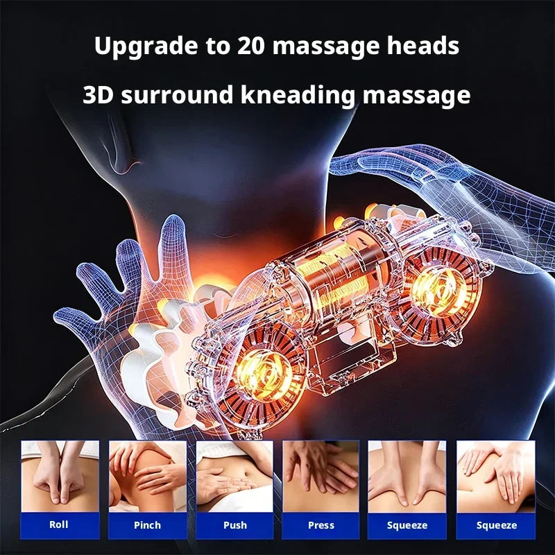 Deep Kneading Neck Shoulder Massager Pillow 42°C Warm Therapy Relieve Fatigue Restore Spinal Vitality Soothing Pain Relief