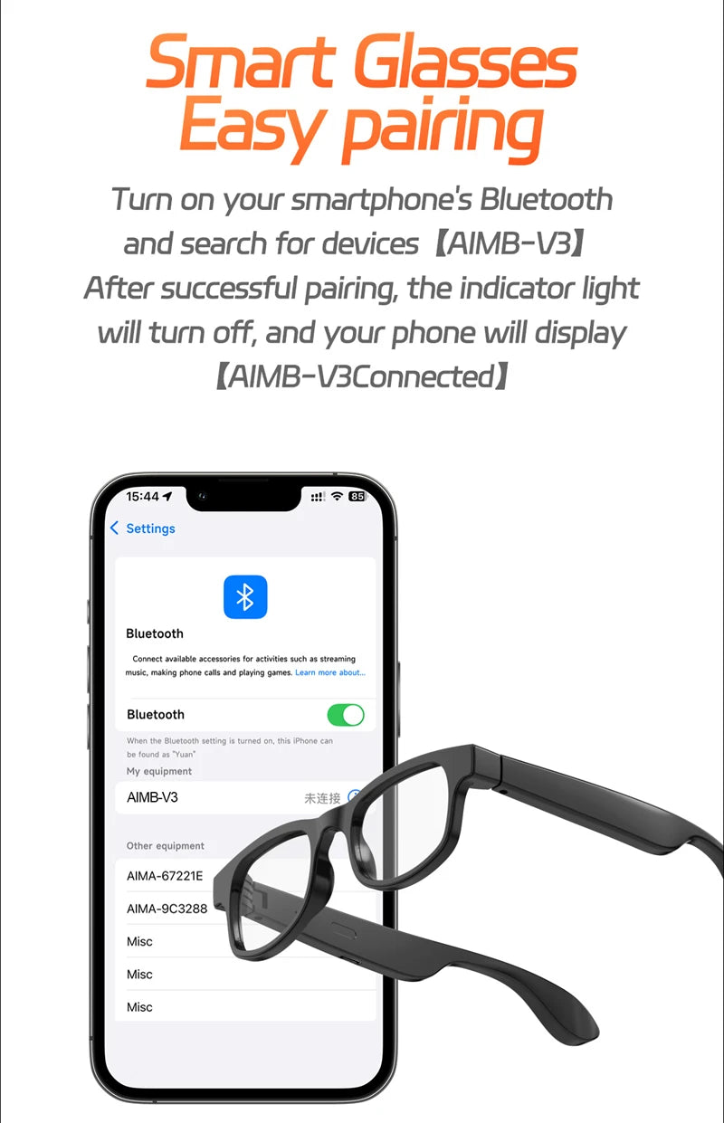 4K HD Smart Glasses AI GPT Camera Bluetooth Call 260Mah Battery Voice Assistant Translate Identify Objects Smart Glasses 2025
