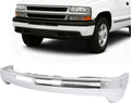 Front Bumper Face Bar(Split Design 3Pcs) Compatible with 2000-2006 Chevrolet Tahoe/Suburban 1500 2500&1999-2002 Chevrolet Silverado 1500 2500 3500 HD Bumper Impact Bar GM1002376 12336026