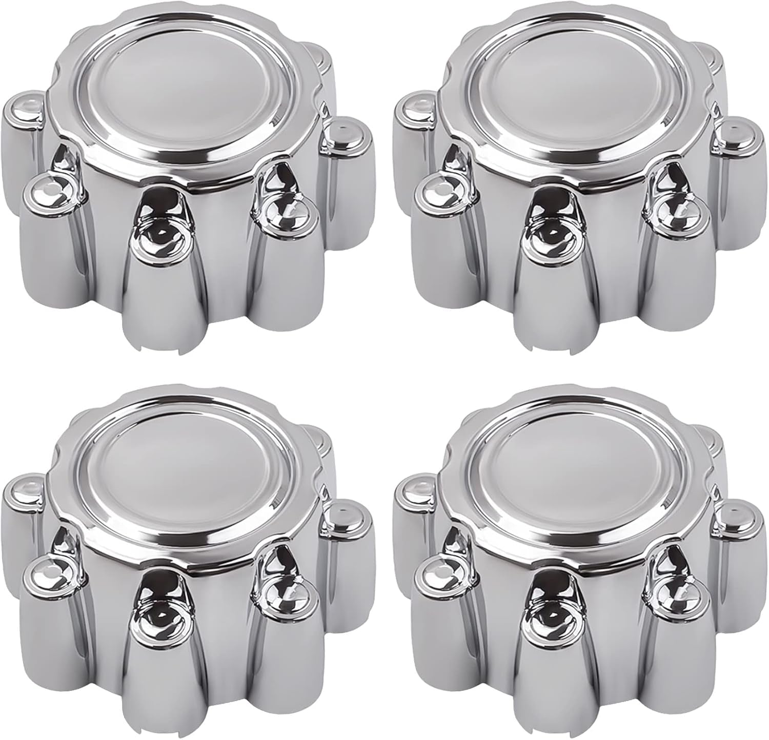 4Pcs Wheel Center Hub Caps 8 Lug for Ford F250 F350 F-350 Super Duty 1999-2005, for Ford Excursion 2000-2005, 8.4 Inch Chrome Cap for 16"& 18" Wheel Pickup 2-Door 5.4L