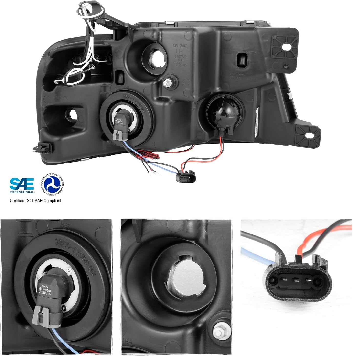 - for Ford F150 Pickup Black Bezel Dual LED G2 Projector Headlights + Tail Lamp Set