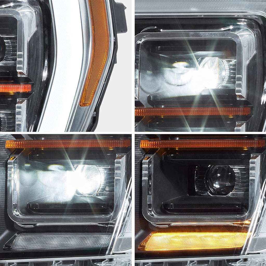 VLAND LED Dual Beam Projector Headlights for Ford F150 XL, XLT, Lariat, Tremor, Raptor, King Ranch, Platinum, Limited 2021 2022 2023 14Th Gen Driver & Passenger Side, Not for F-150 Lightning