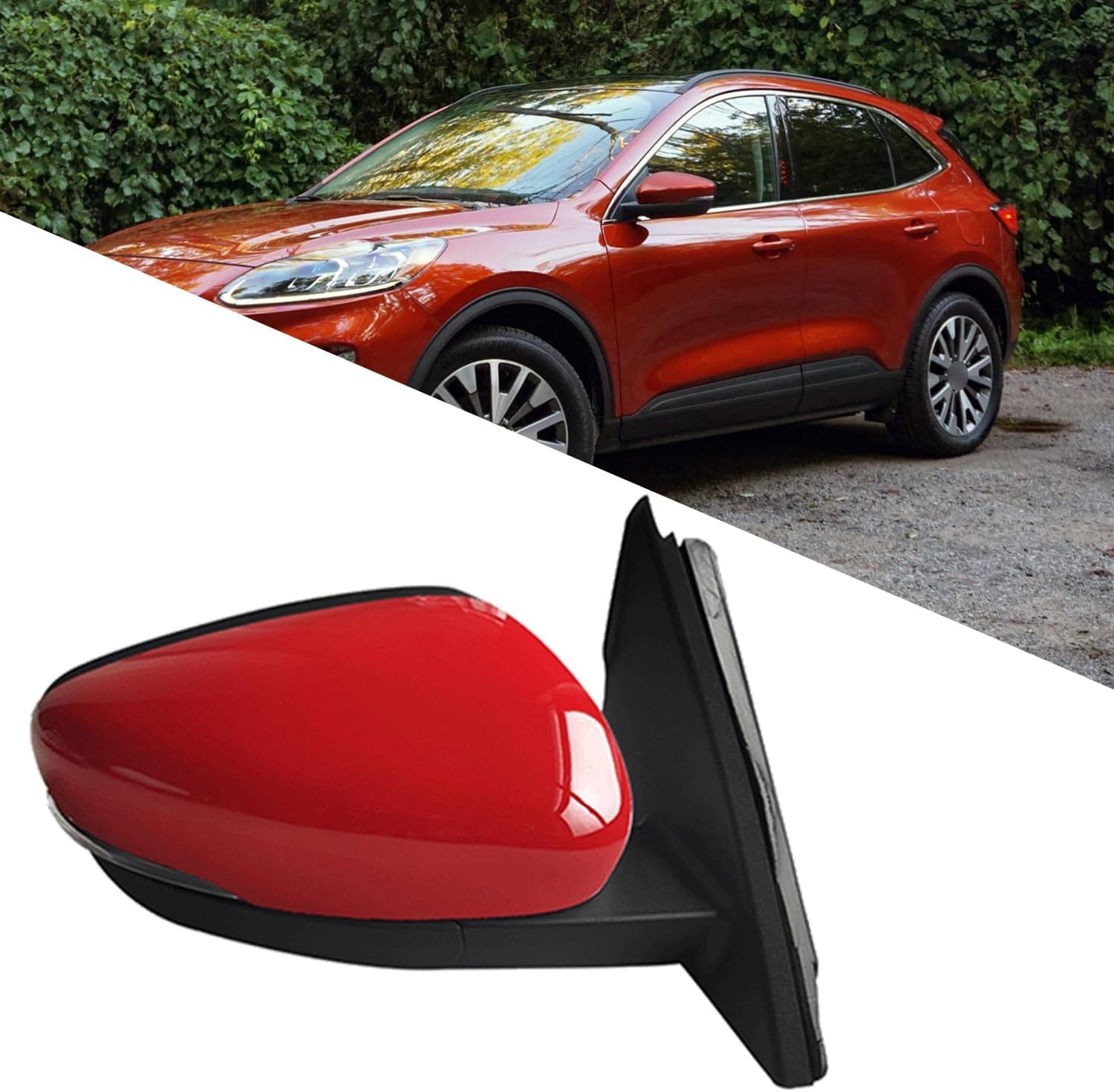 Passenger Side Mirror Assembly Fit for 2020 2021 2022 Ford Escape Side Mirrors Side Mirror Replacement for Ford Escape Accessories Side View Mirrors Car Rear View Mirror (6 Wires)