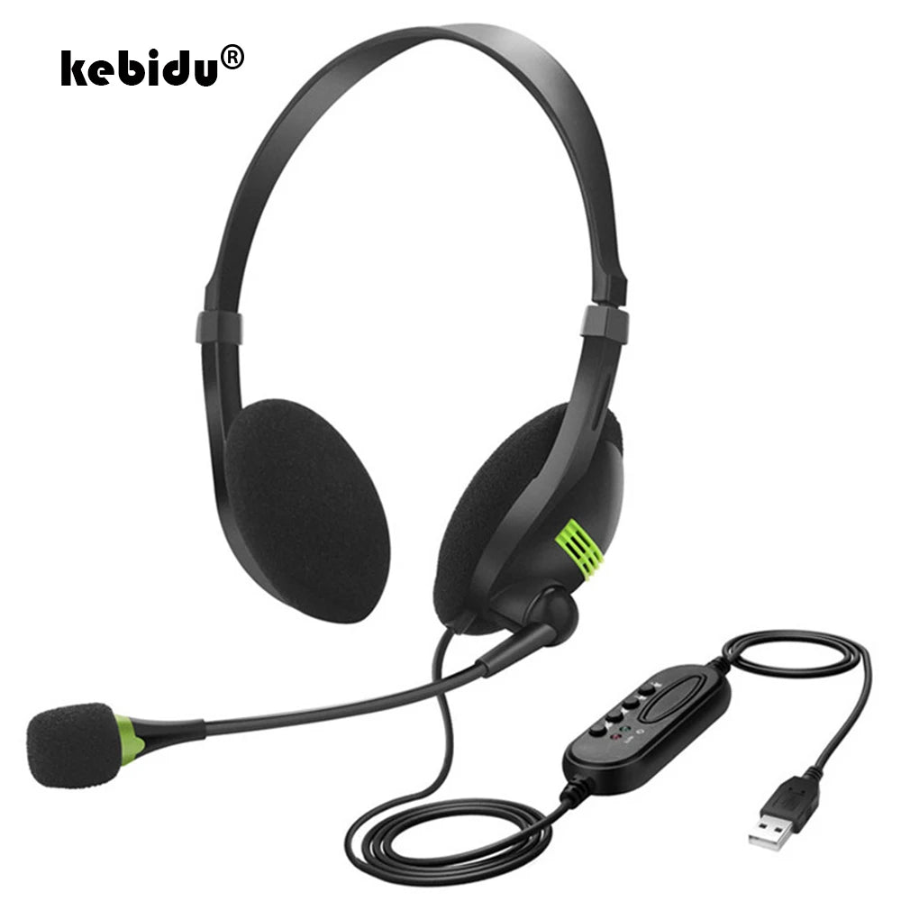 3.5Mm Wired Headphones Microphone Universal USB Headset with Microphone for PC /Laptop/Computer