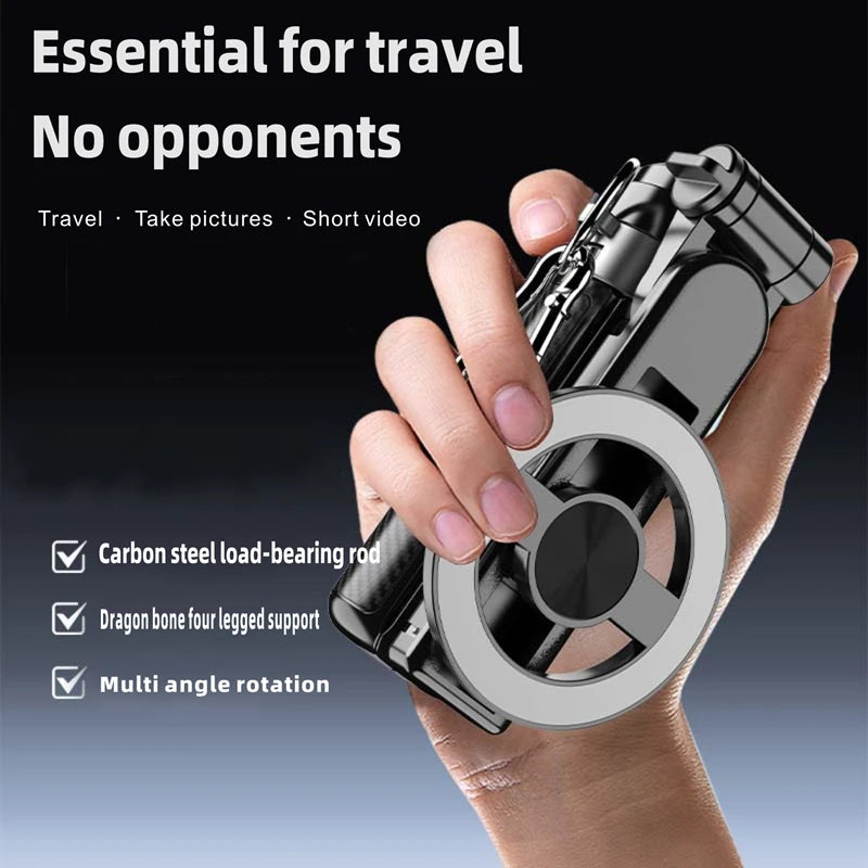 4-In-1 Multifunctional Magnetic Mini Selfie Stick Wireless Bluetooth Control with 360° Rotation for Selfies Video Record