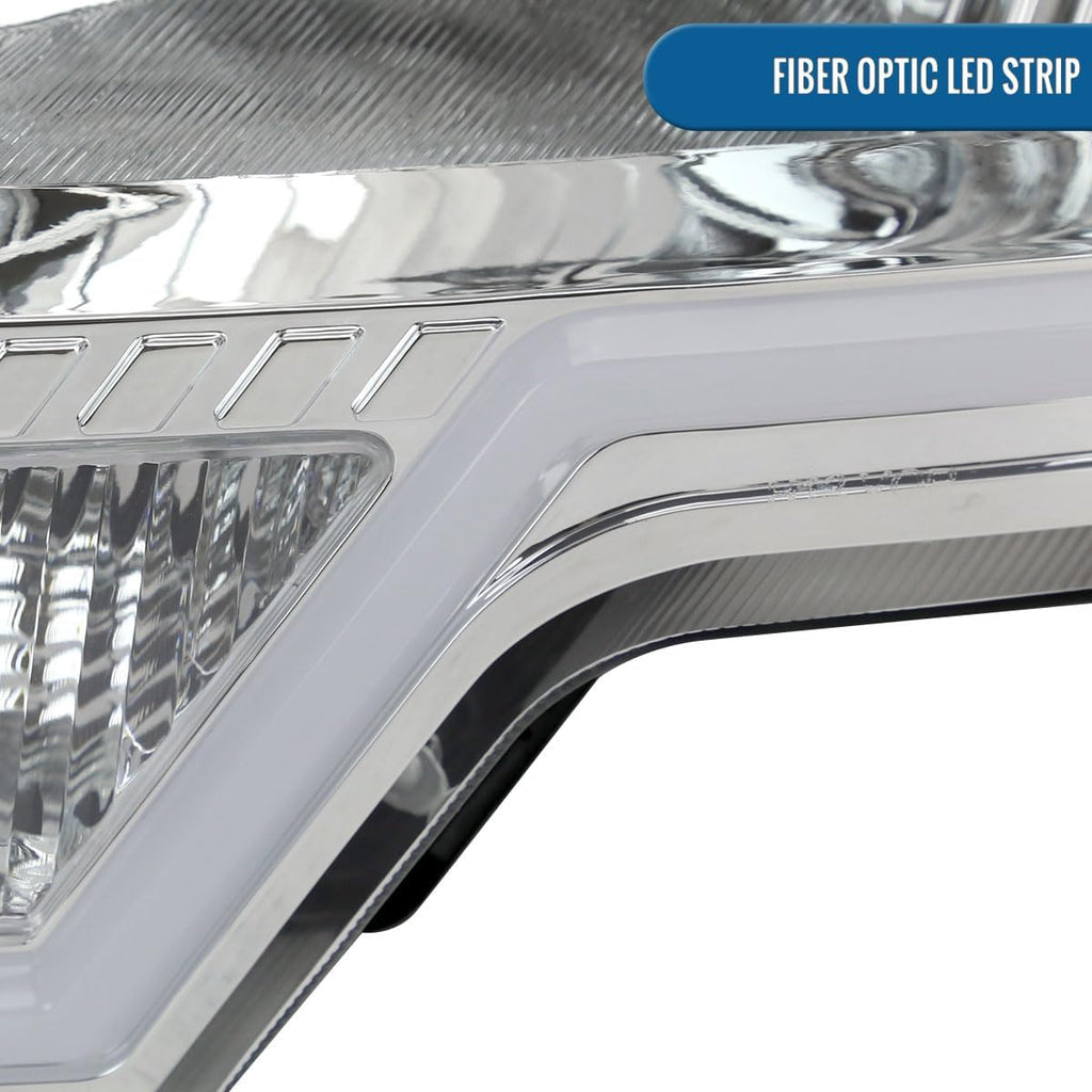 - Fits 2009-2014 Ford F150 LED Tube Headlights Replacement Assembly Pair | Chrome