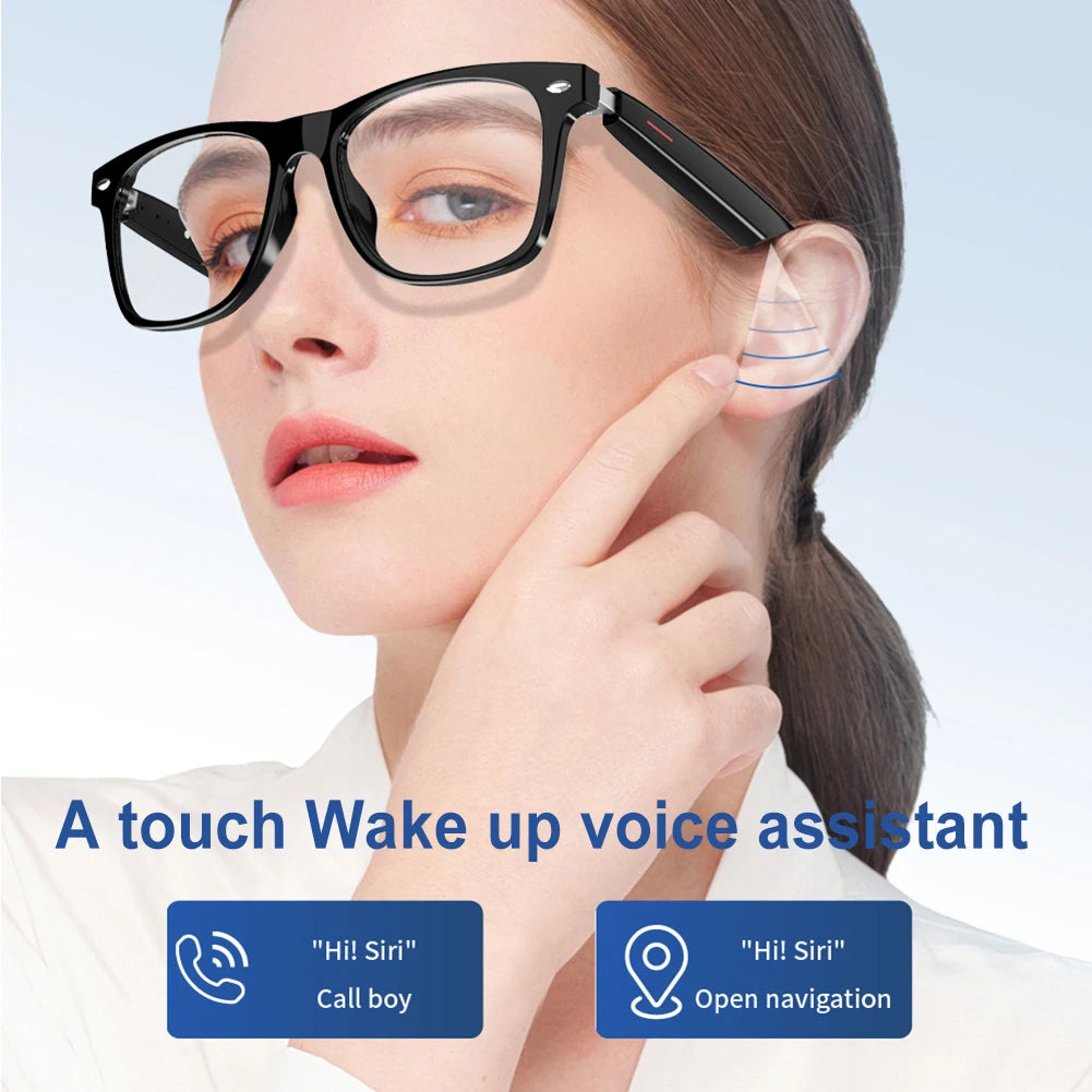 Smart Glasses AI Voice Assistant Camera Glasses Remote Shooting Outdoor Sport Glasses with Camera Open Ear Sound Mic & Speakers