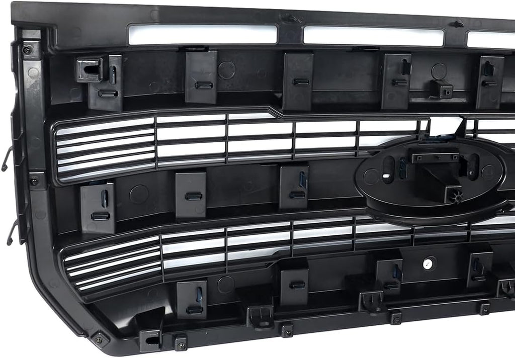Blue Flame Bumper Grille Assembly Fits 2015-2017 Ford F150 Lariat Model Grill Assembly W/Camera Hole Replace for FL3Z8200GA