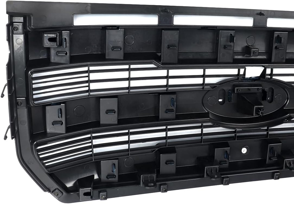 Blue Flame Bumper Grille Assembly Fits 2015-2017 Ford F150 Lariat Model Grill Assembly W/Camera Hole Replace for FL3Z8200GA