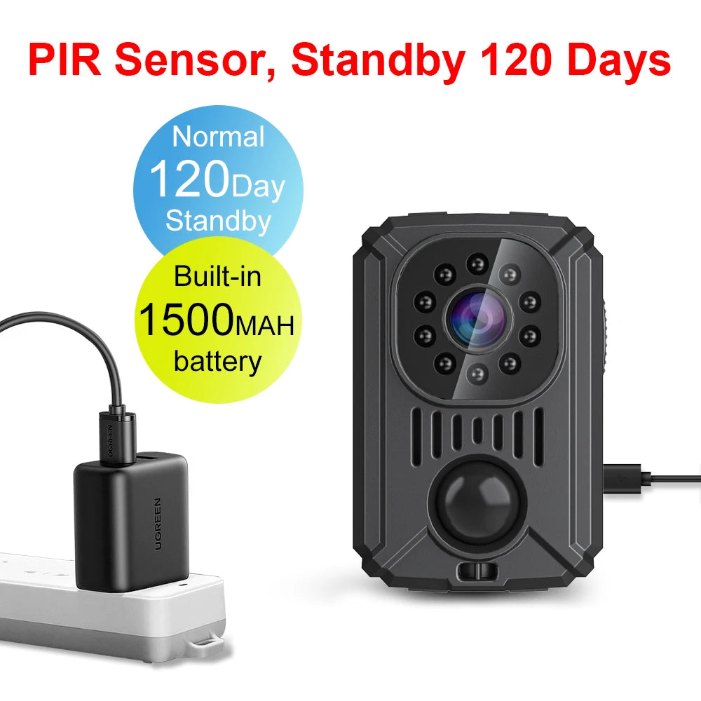 Mini Camera 1080P Portable Digital Video Recorder Worn Police Small Body Cam Night Vision DV Miniature Camcorder Standby 90 Days