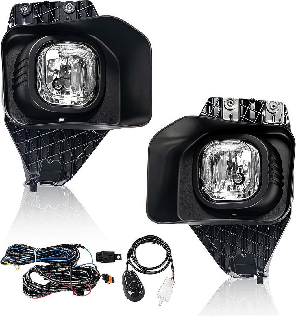 Fog Lights Driver and Passenger Side W/Harness and Switch Compatible with Ford F250 F350 F450 F550 Super Duty 2011-2016 Front Bumper Fog Lamp FO2593230 FO2592230 Clear Lens