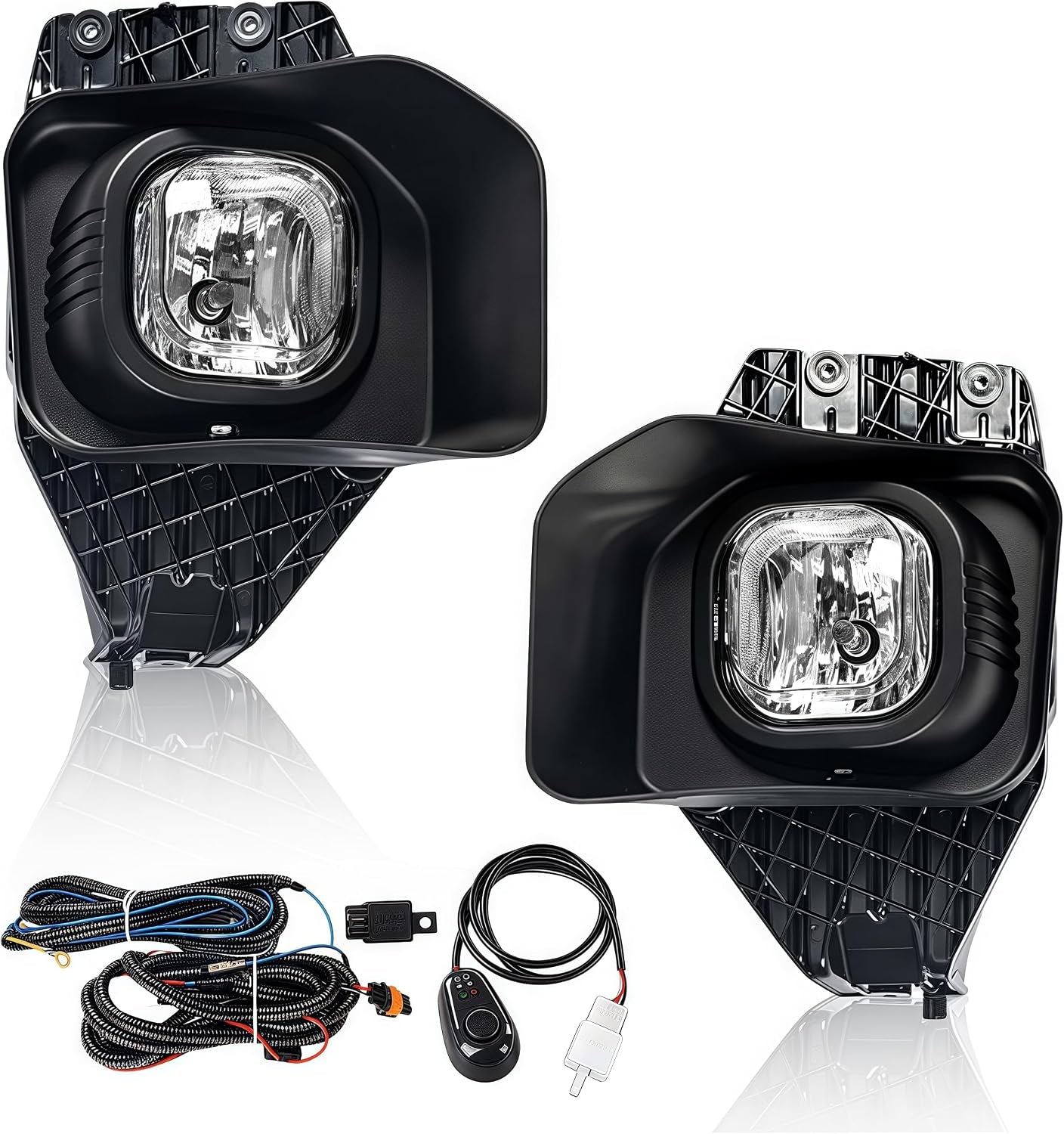 Fog Lights Driver and Passenger Side W/Harness and Switch Compatible with Ford F250 F350 F450 F550 Super Duty 2011-2016 Front Bumper Fog Lamp FO2593230 FO2592230 Clear Lens