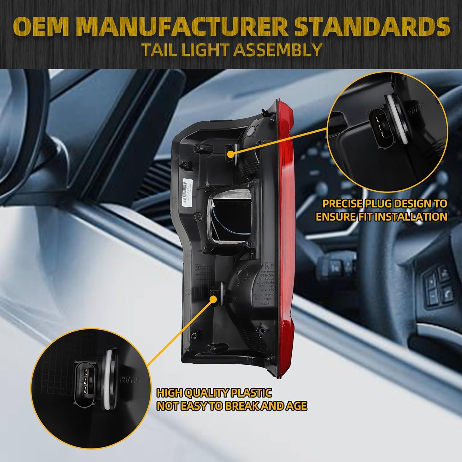 Tail Light Assembly Halogen Compatible with 2023-2026 Ford F250 F350 Super Duty (W/Blind Spot) Taillight Rear Lamp Right Passenger Side Replace PC3Z13404B