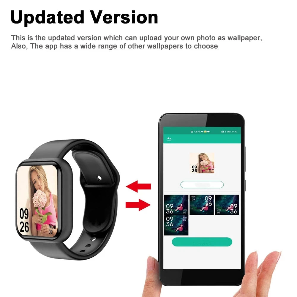 Smart Watch Women Men Music Control Bluetooth Calories Fitness Monitor Smartwatch Running Tracker Sport Bracelet for Android IOS