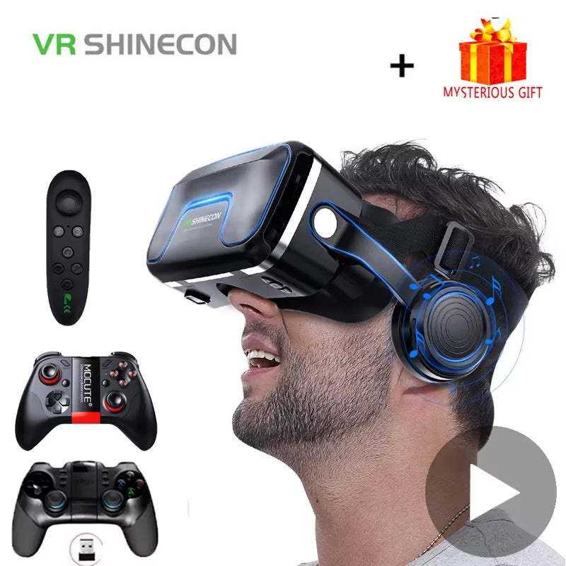 VR Shinecon 10.0 Helmet 3D Glasses Virtual Reality Casque for Smartphone Smart Phone Goggles Headset Viar Video Game Binoculars