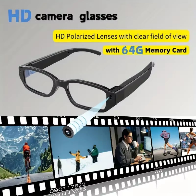 Portable 1080P HD Mini Glasses with Camera Video Recorder Wearable Glasses Camera Outdoor Sports DV DVR Surveillance Camcorder