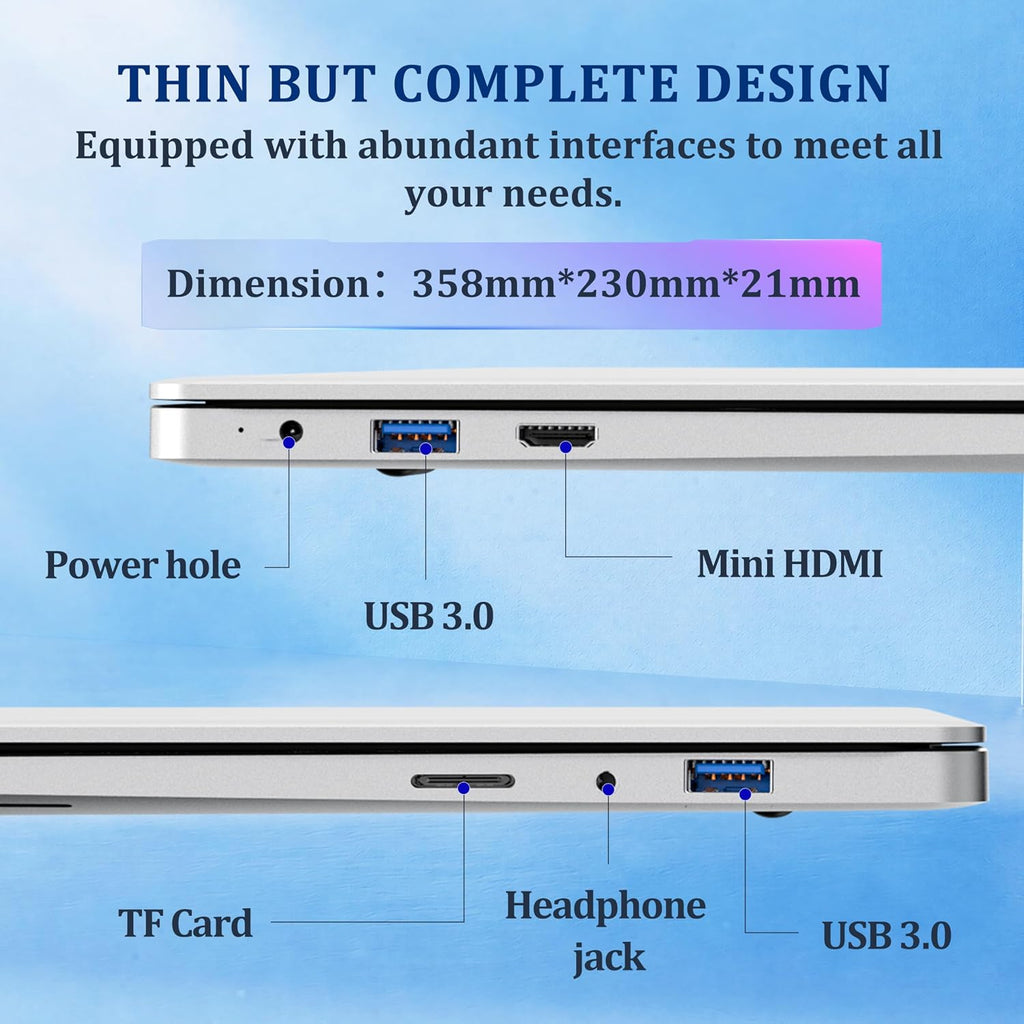2026 Laptop, 15.6” Laptops Celeron N4000 Processor with 8GB RAM DDR4 256GB SSD, UHD Graphics 600, FHD 1920*1080, 180 Angle Opening Lap Top, BT 4.2, Wifi 5, Lightweight Portable Laptop Computer