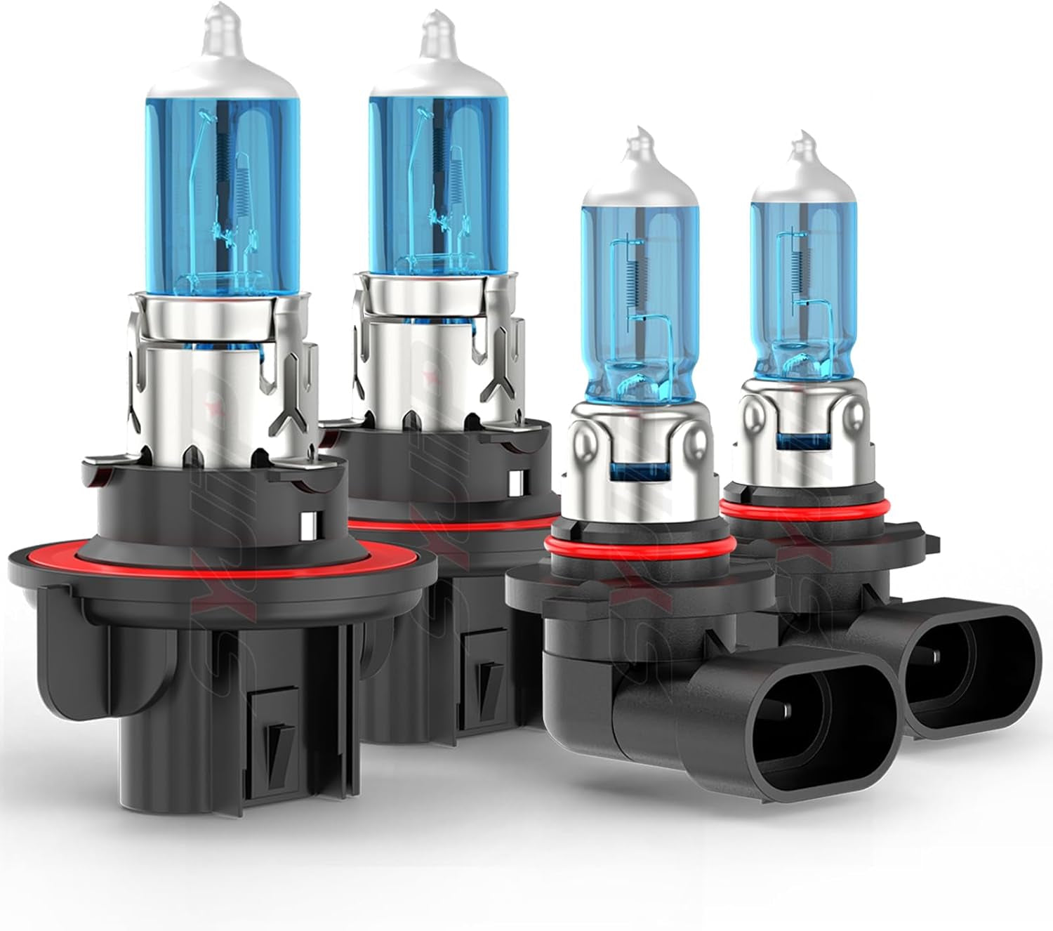 Upgraded Halogen Headlight Bulbs for Ford F150 2005 2006 2007 2008 2009 2010 2011 2012 2013 2014,For F250 F350 F450 2005-2022, High Low Beam+Fog Light, 6000K White, 300% Brightness, Plug N Play, 4 PCS