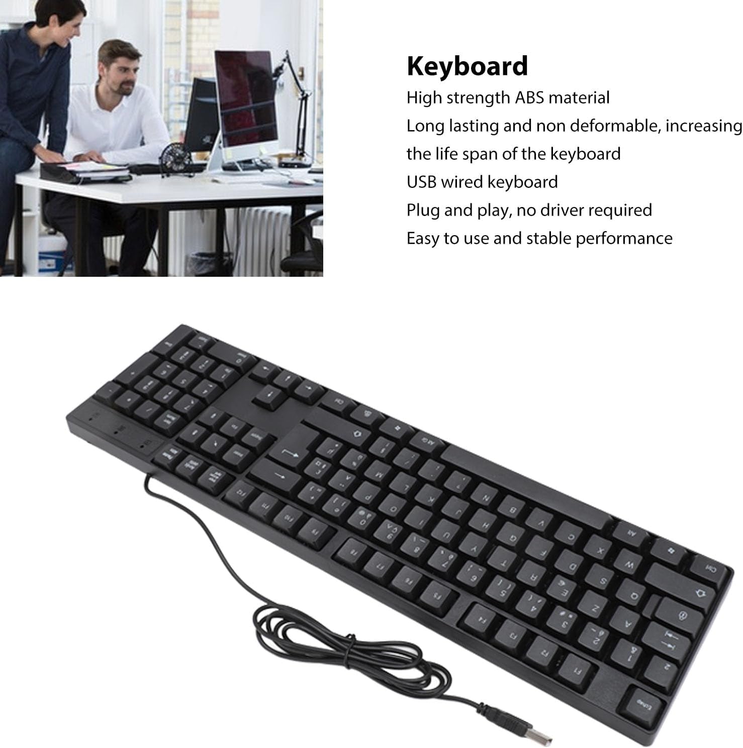 104 Keys USB Wired Gaming Keyboard, Ergonomic Design, Minority Language Keyboard with 1.5M Cable, for Office, Computer, and Laptop, 4.9Ft Cable (French(Azerty Layout)), q7809Fxogu-14