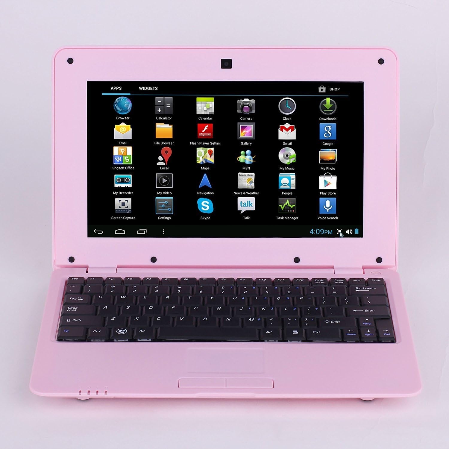 10.1" Inch Kids Netbook Laptop, Powered by Android 6.0, Quad Core Processor, 1Gb Ram, 8Gb Storage, Bluetooth, Wifi, + Customized Laptop Bag,-Pink
