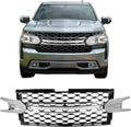, Grille Compatible with 2019-2021 Chevrolet Silverado 1500 Lt/Ltz/Rst/High Country, Black with Chrome Mesh Front Bumper Grill, 2020 2021 2022