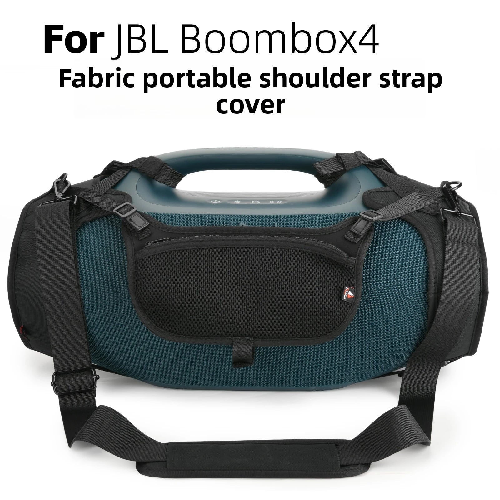Travel Carrying Strap for JBL Boombox 4 Waterproof Bluetooth Speaker, Shoulder Strap with Two Side Covers Travel Pouch