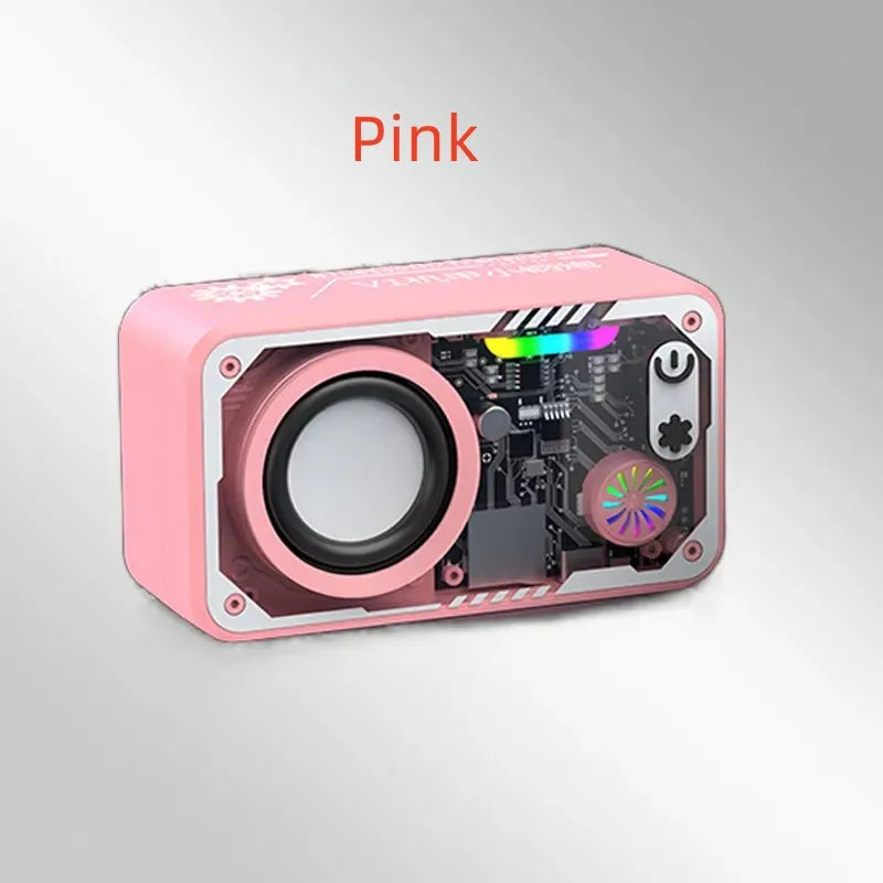 Transparent Mecha V1 Wireless Bluetooth Speaker Sound Light Rhythm Subwoofer TWS Stereo Cyberpunk Music Center Hands-Free Call