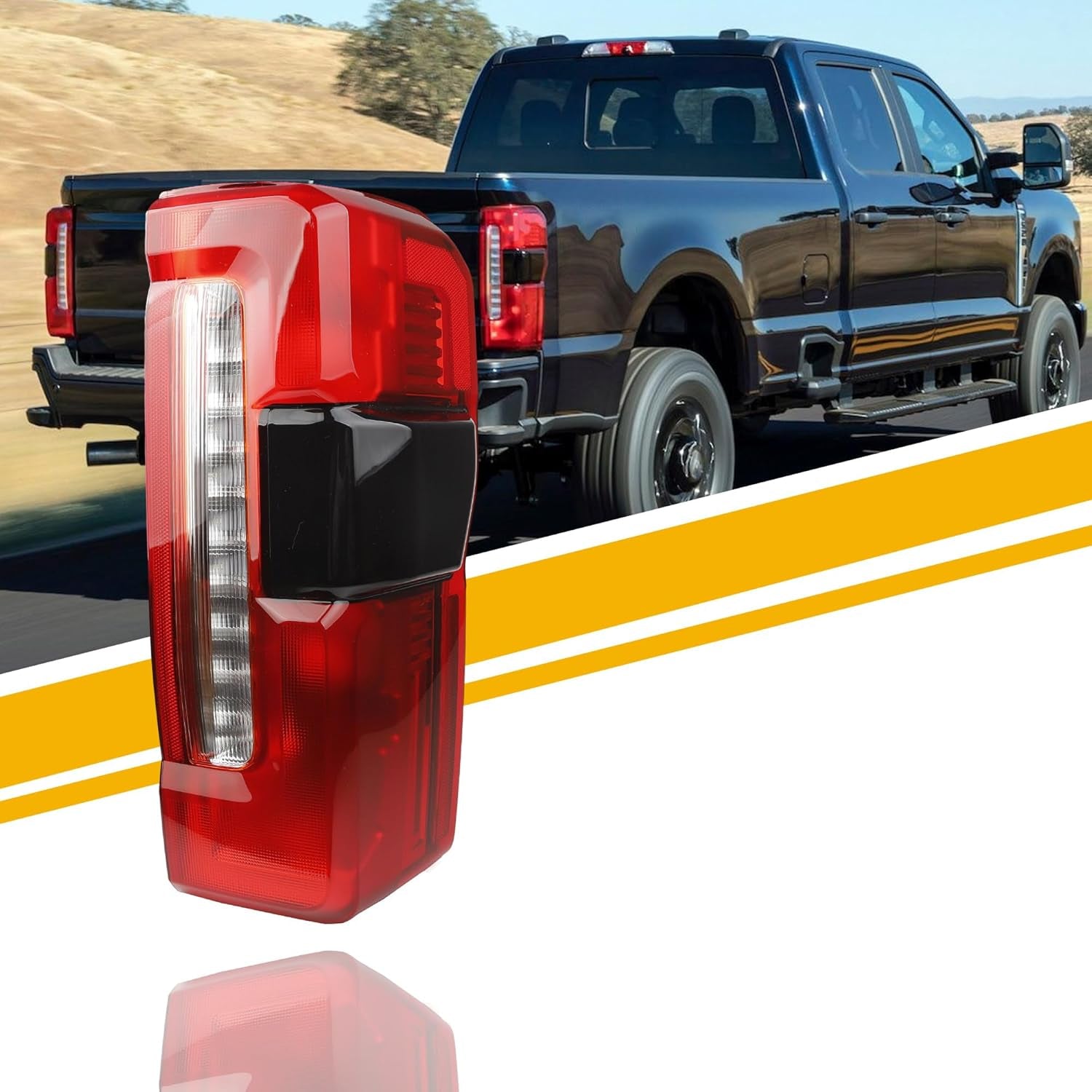 Tail Light Assembly Halogen Compatible with 2023-2026 Ford F250 F350 Super Duty (W/Blind Spot) Taillight Rear Lamp Right Passenger Side Replace PC3Z13404B