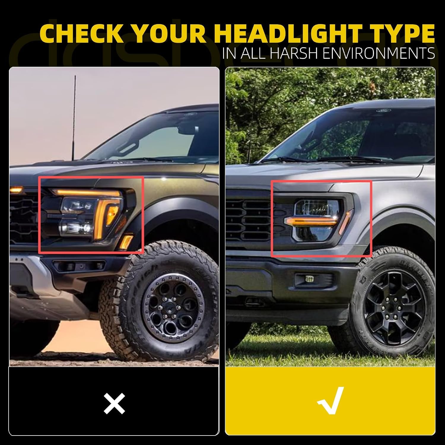 Headlight Assembly LED with Module Compatible with 2024 2025 Ford F150 XL XLT STX Tremor Head Lamp Right Passenger Side Replace RL34-13E014-AJ RL3Z-13008-G RL34-13E015-AF RL3Z-13008-H