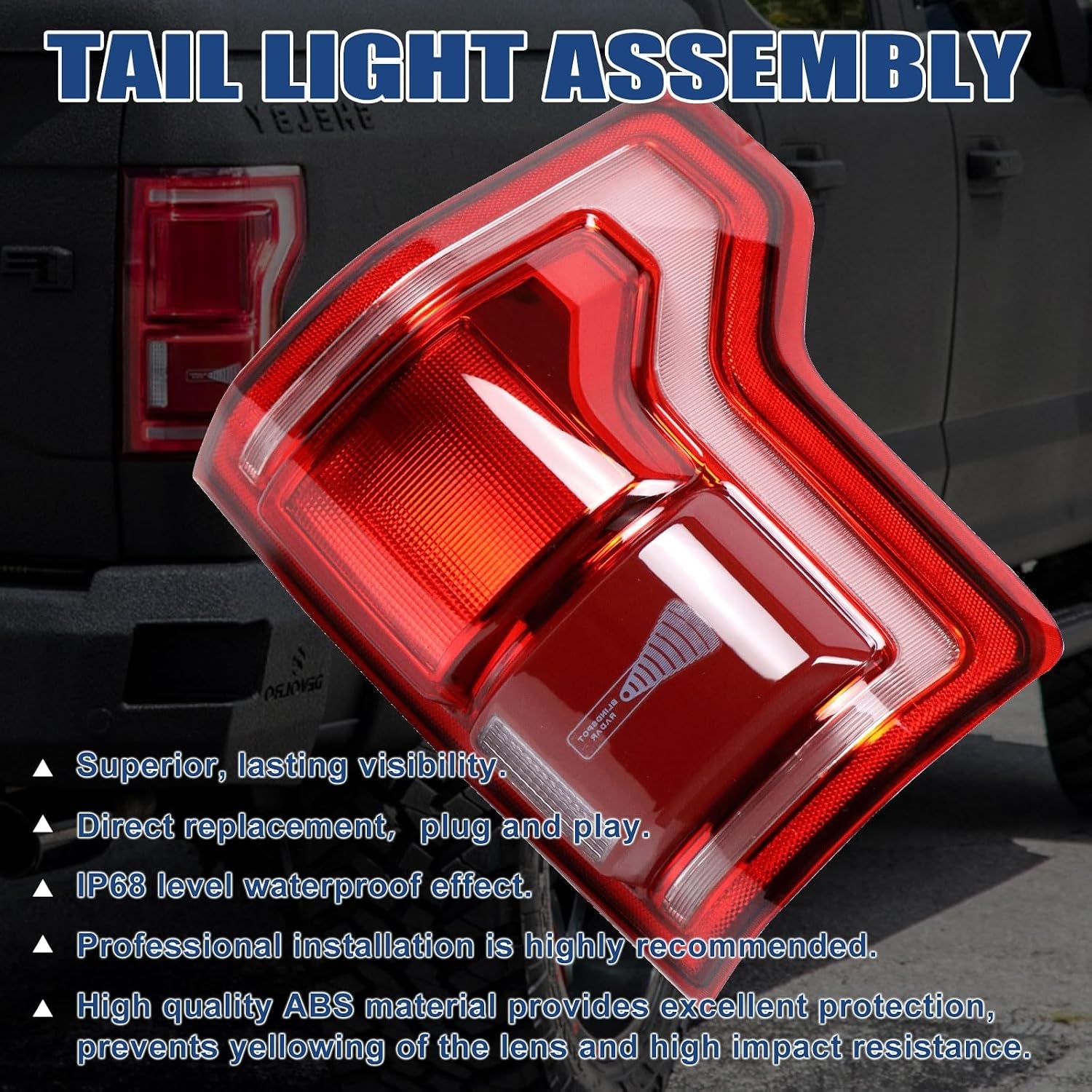 Tail Lights Compatible with Ford F150 F-150 2015 2016 2017 Right Passenger Side with Blind Spot Rear Left Lamp (Module Not Included) # HL3Z13404D
