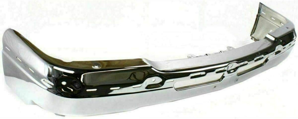 Front Bumper Chrome Steel+Upper Cover+Lower Valance Textured+Bracket Set Left Right Side 2003-2006 Chevrolet Silverado 2500HD 3500 Direct Replacement GM1002416 GM1051109 GM1061101