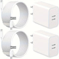 2 Pack 40W Dual Ports USB C Wall Charger Fast Charging for Iphone 15 Pro Max 15 Plus, Ipad Pro Air Mini with 2X 10FT USB-C Cable