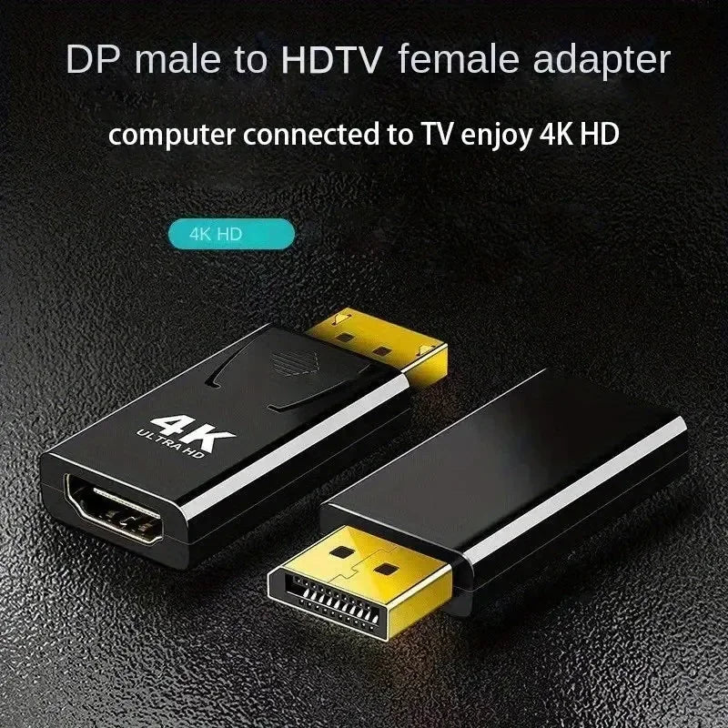 4K Displayport to HDMI Adapter DP to HDMI Converter Gold-Plated Connectors Audio Video Sync for PC Laptop PS5 Monitor