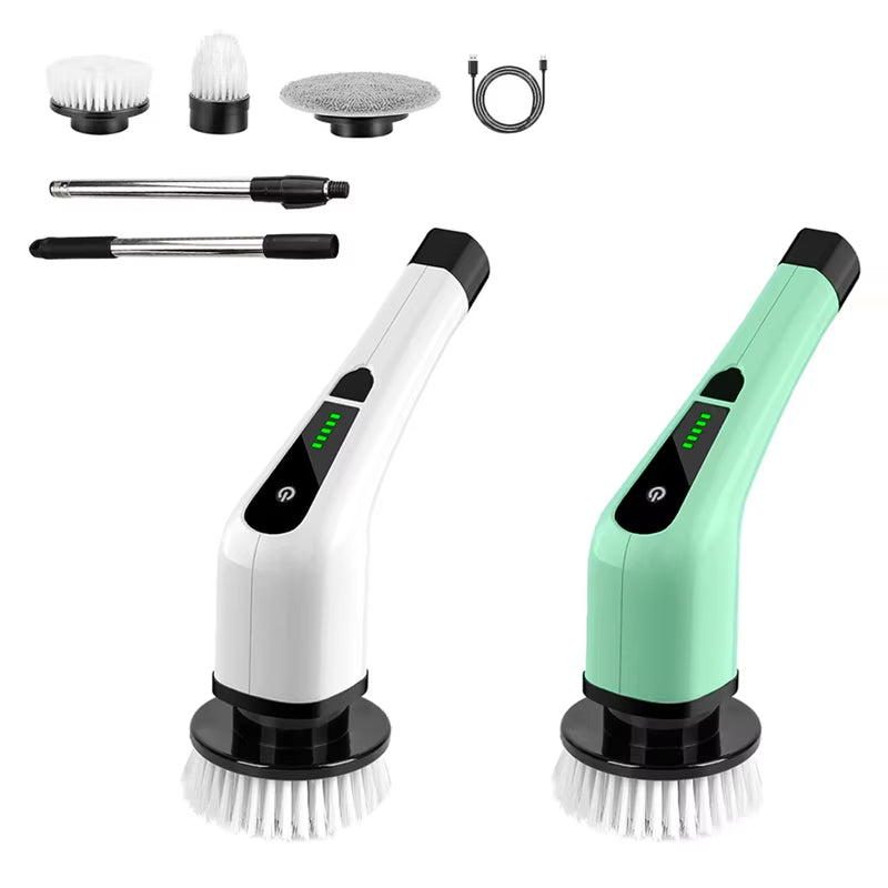 9-In-1 Multifunctional Wireless Electric Cleaning Brush Household Kitchen Bathroom Brush USB Handheld Rotating Cleaning Tools