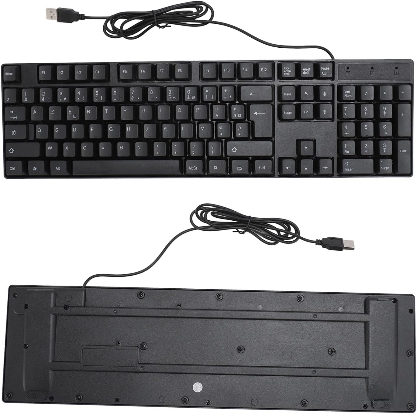 104 Keys USB Wired Gaming Keyboard, Ergonomic Design, Minority Language Keyboard with 1.5M Cable, for Office, Computer, and Laptop, 4.9Ft Cable (French(Azerty Layout)), q7809Fxogu-14