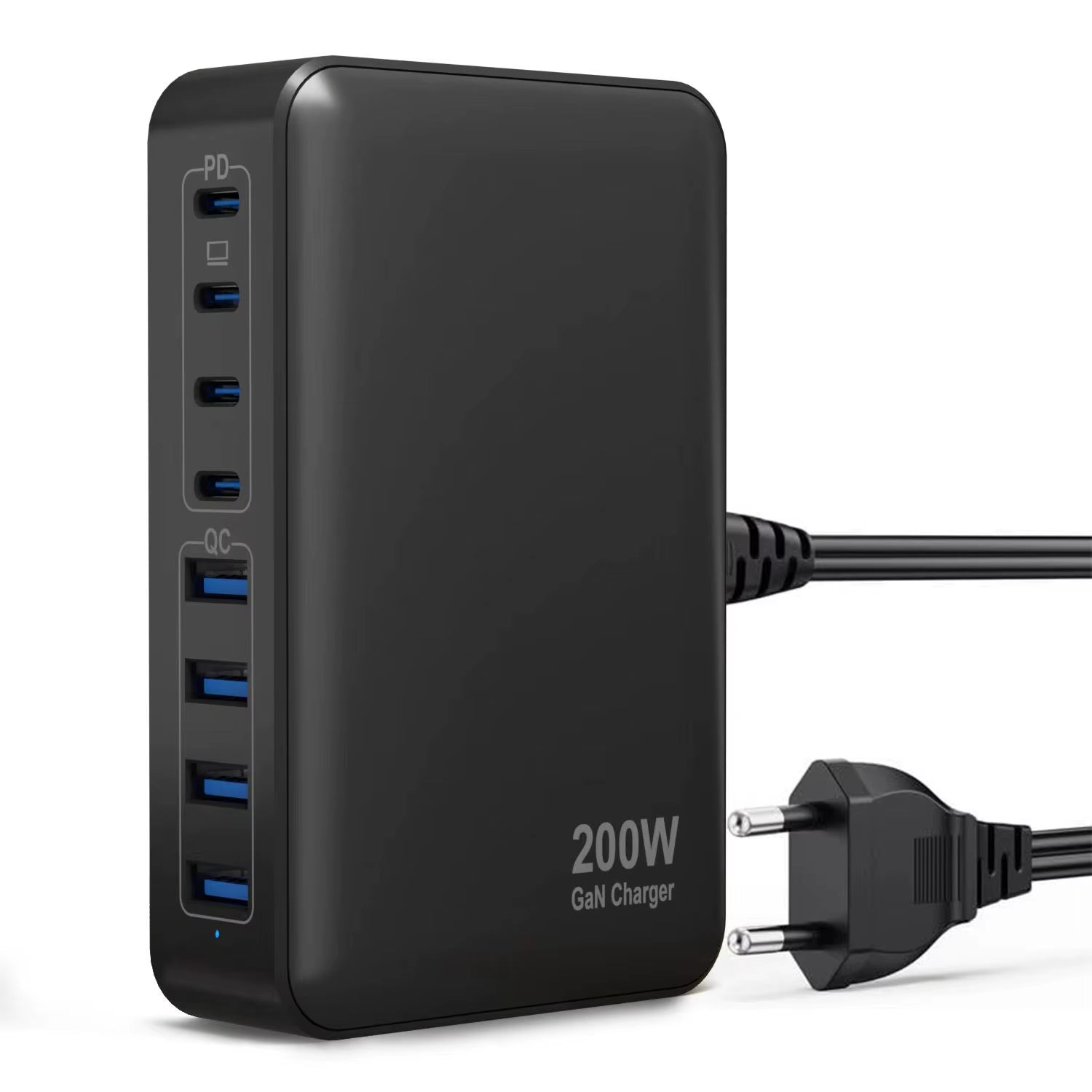 200W Fast Charging Station USB C Charger Block 8-Port Hub PD 65W Laptop Charger Adapter for Macbook,Dell, Iphone,Galaxy